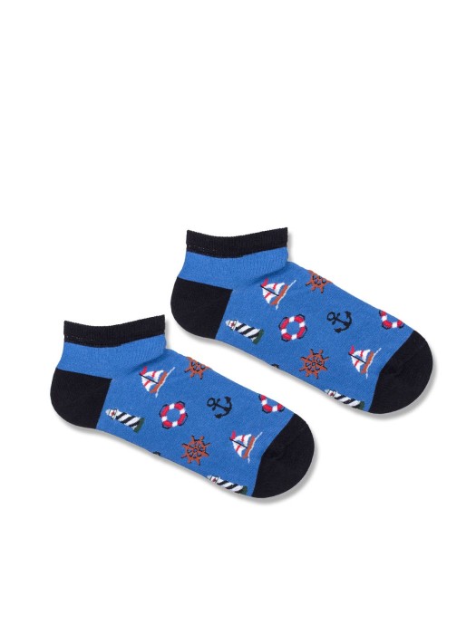 Men's Sailor's pattern low ankle socks 012.1108