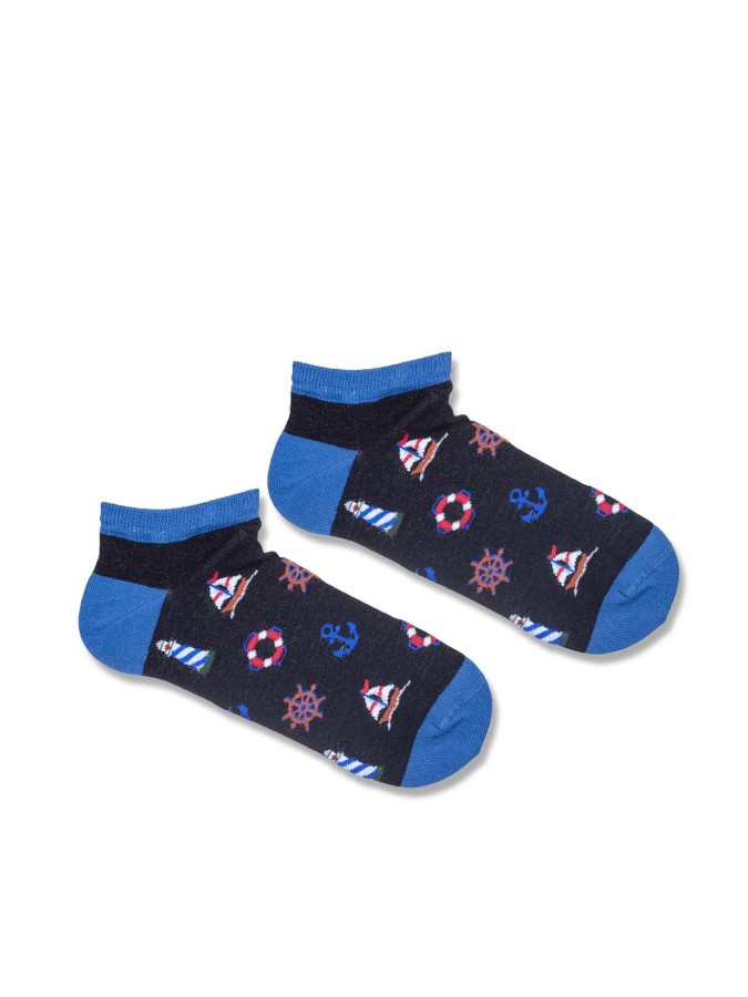 Men's Sailor's pattern low ankle socks 012.1108
