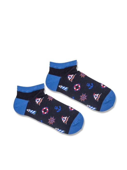Men's Sailor's pattern low ankle socks 012.1108