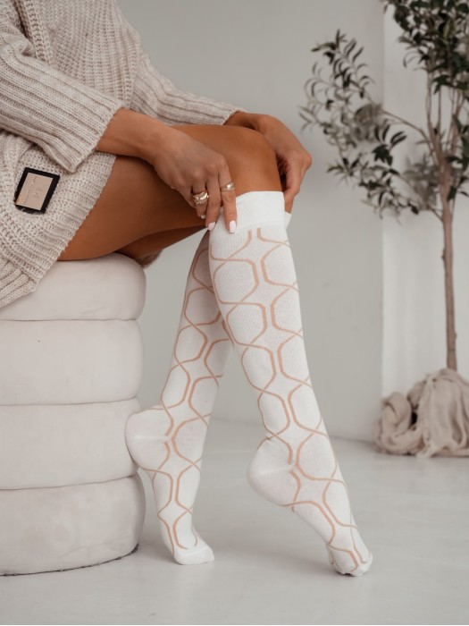 Women's knee-high socks Decorative weave 0248.017