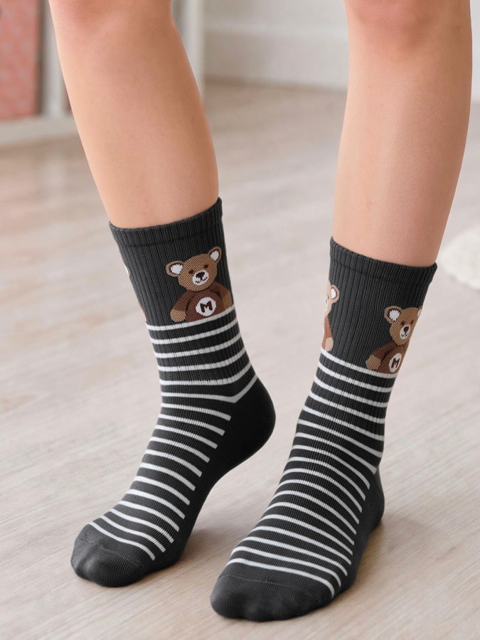 Children's socks Teddy Bear with stripes 1184.071