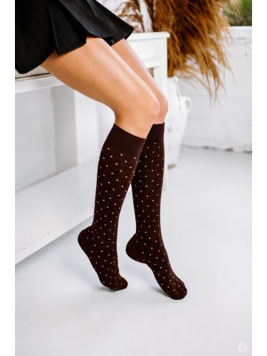 Women's Small dots pattern knee socks 0248.005