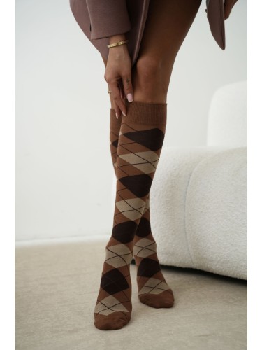 Women's Diamond pattern knee socks 0248.006 2