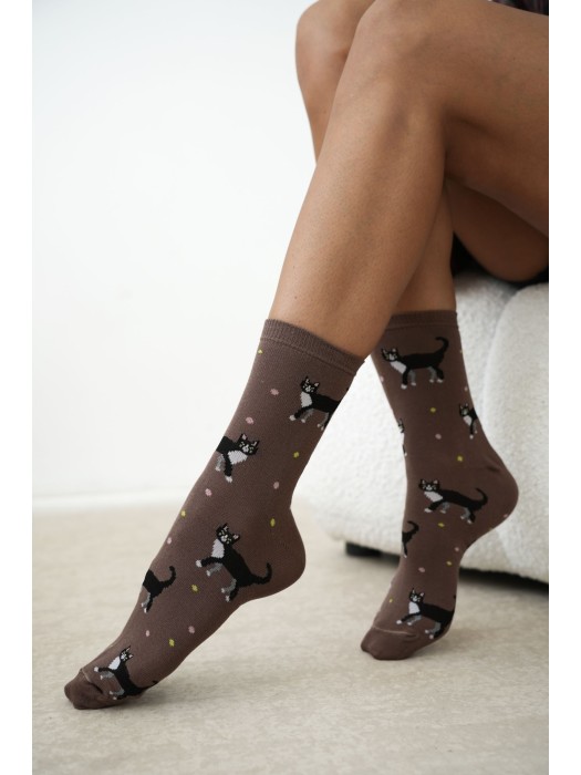 Women's socks Cats & colorful dots 0200.269