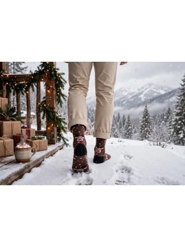 Men's Christmas socks Reindeer in the snow 1290.044 2