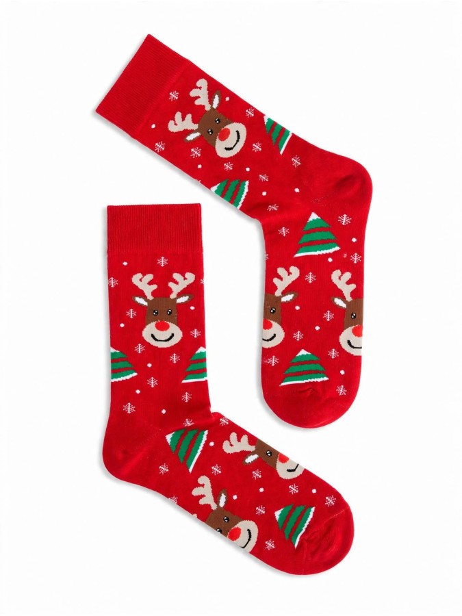 Men's Christmas socks Smiling reindeer &...