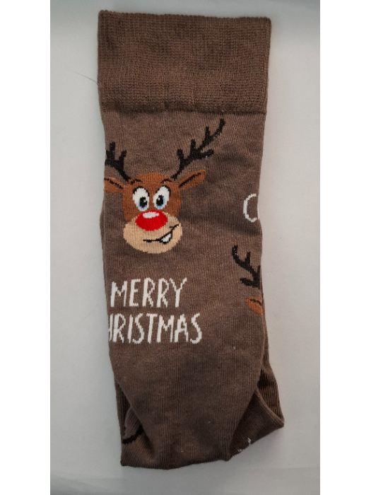 Men's Reindeer MERRY CHRISTMAS pattern socks 1290.045