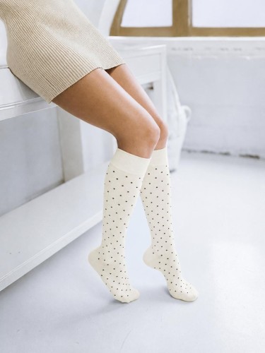 Women's Small dots pattern knee socks 0248.005 2