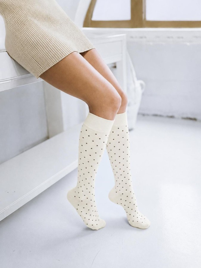 Women's Small dots pattern knee socks 0248.005