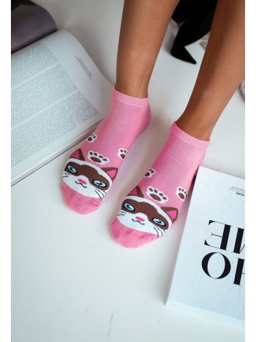 Women's Cat's head pattern low ankle socks 007.1146