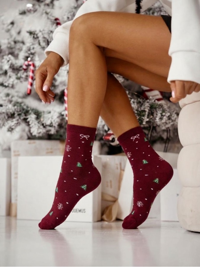 Women's Christmas socks Christmas trees, bows...