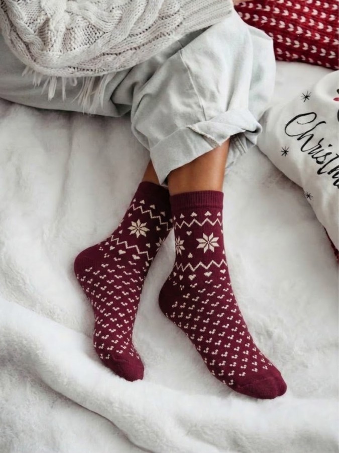Women's Christmas socks Stars & Hearts 1283.052