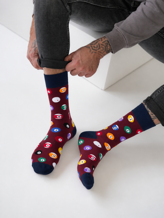 Men's Billiard Balls pattern socks 0125.100