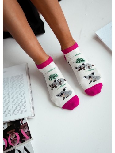 Women's Koala pattern low ankle socks 009.1146