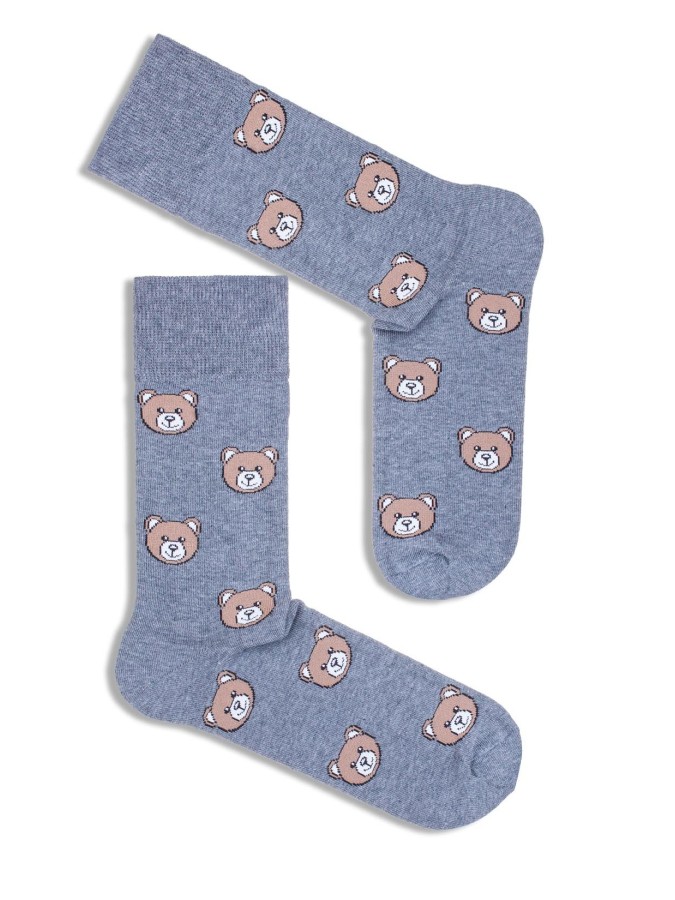 Men's Teddy Bear's head pattern socks 0125.033
