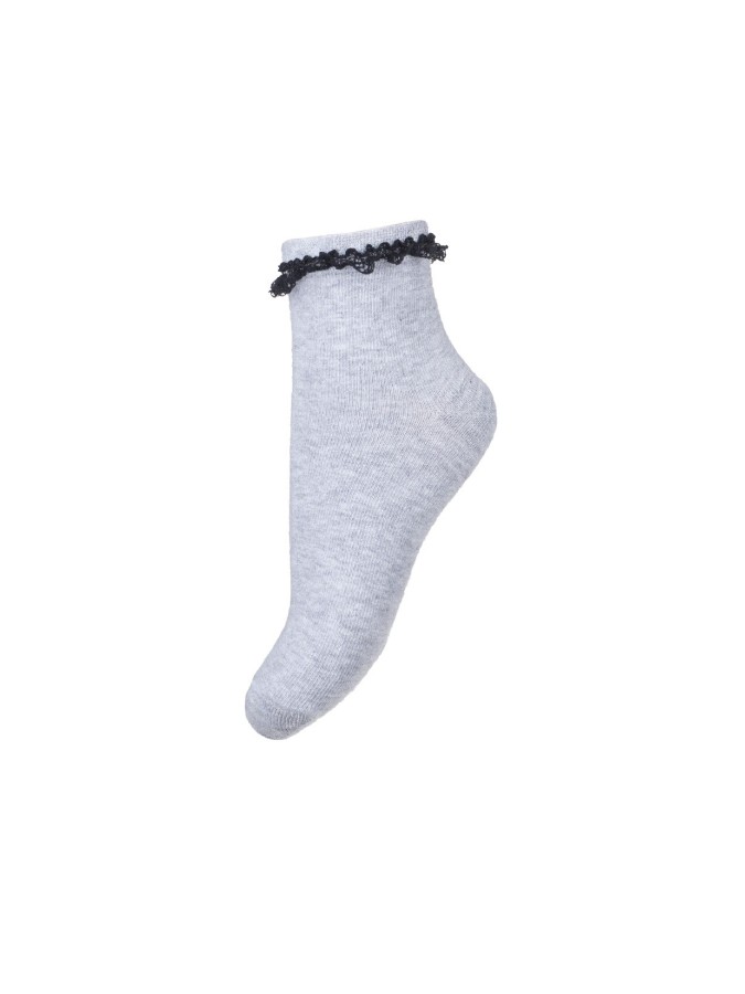 Kids' cotton lace trim socks