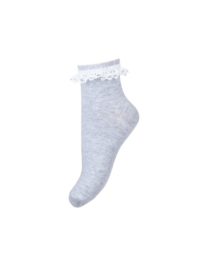 Kids' cotton lace trim socks
