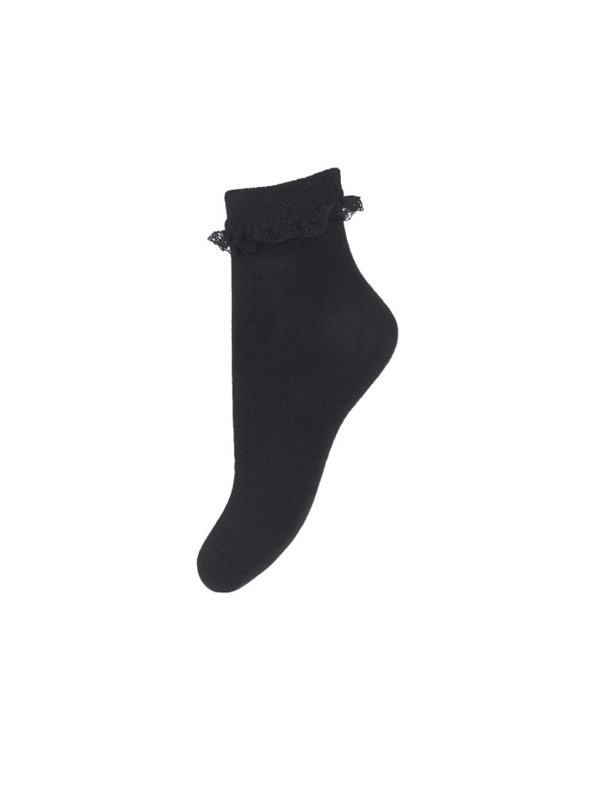 Kids' cotton lace trim socks