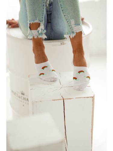 Cotton Clouds & rainbows pattern invisible socks 0576.001 2