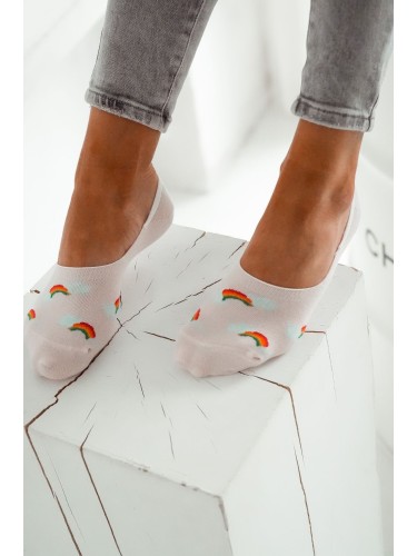 Cotton Clouds & rainbows pattern invisible socks 0576.001
