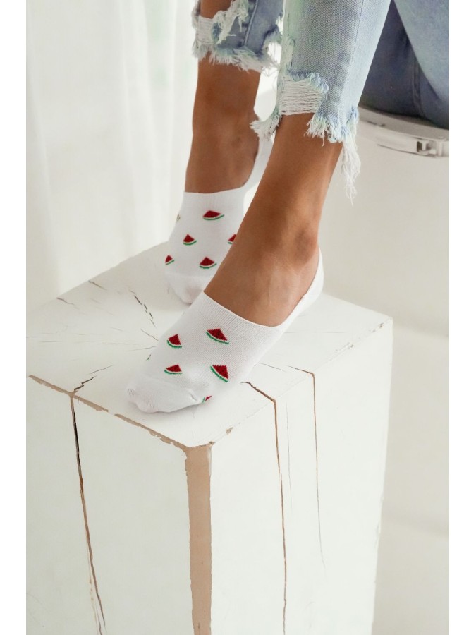Cotton Watermelons pattern invisible socks...