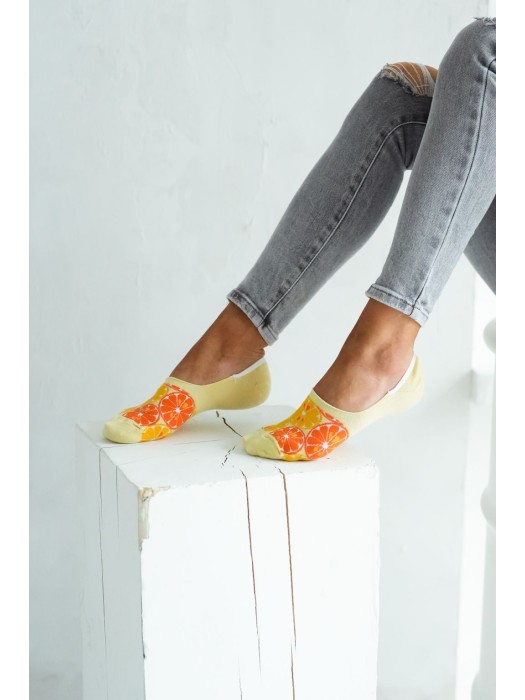 Cotton Citrus pattern invisible socks