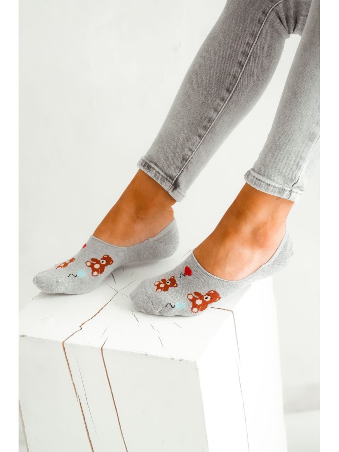 Cotton Teddies & balloons pattern invisible socks