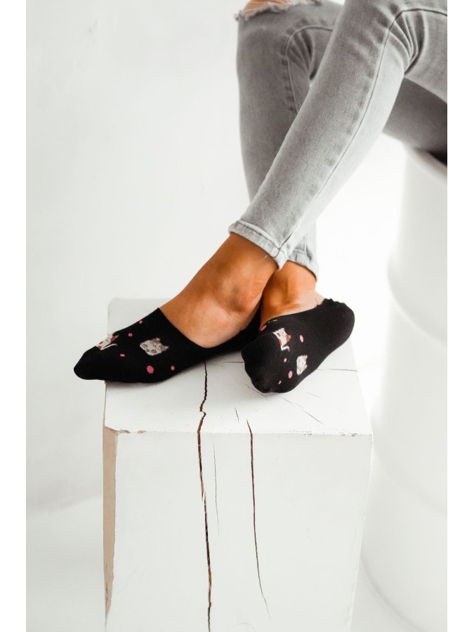 Cotton Cats pattern invisible socks