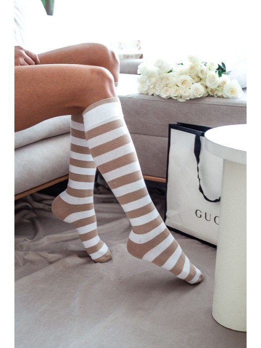 Women's Stripes pattern knee socks 0248.003