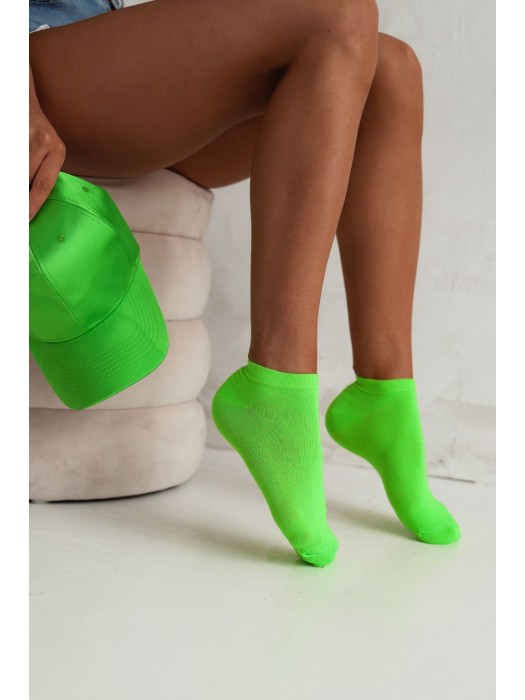 Neon solid colored low ankle socks