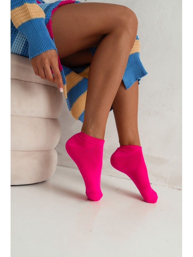 Neon solid colored low ankle socks