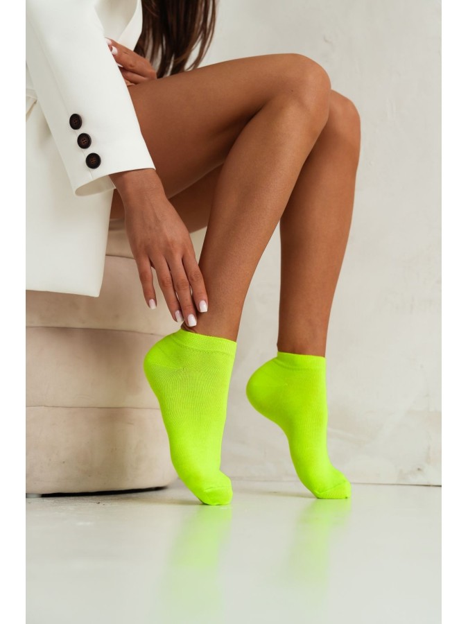 Neon solid colored low ankle socks
