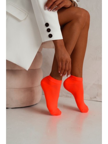 Neon solid colored low ankle socks
