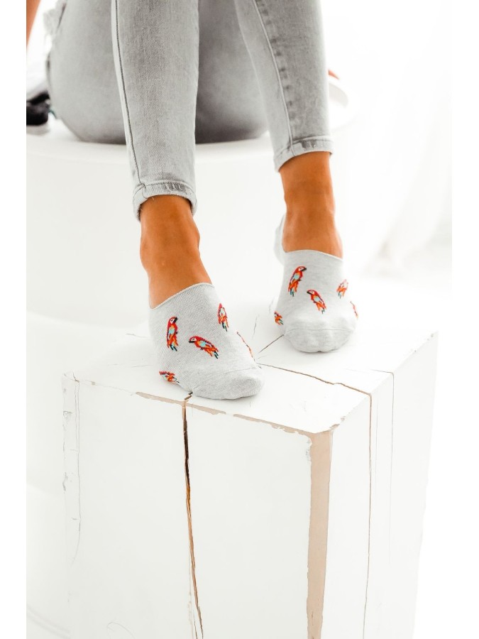 Cotton Parrots pattern invisible socks