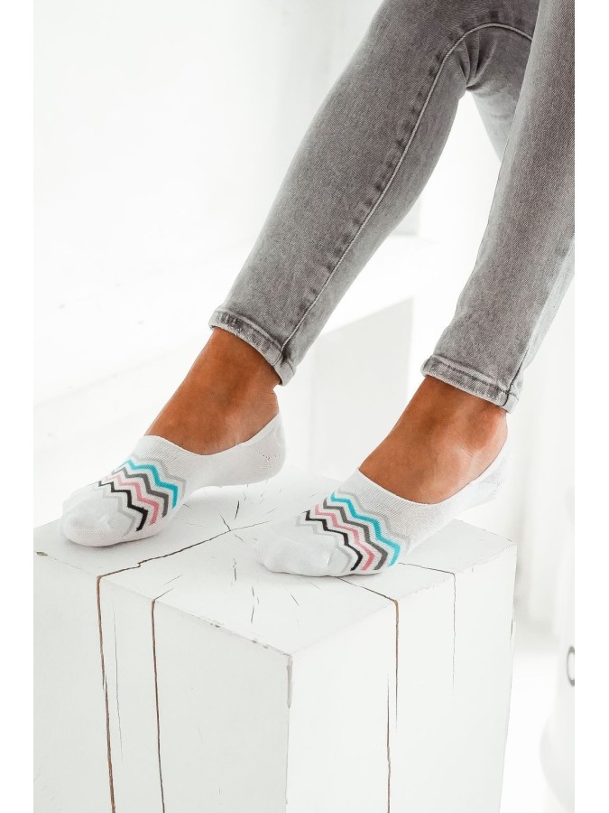 Cotton Zig Zag pattern invisible socks