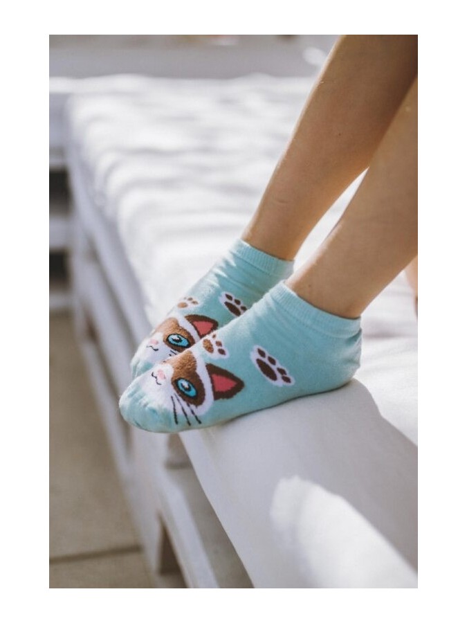 Kids' Cat's head pattern low ankle socks 001.1160