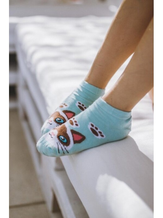 Kids' Cat's head pattern low ankle socks 001.1160
