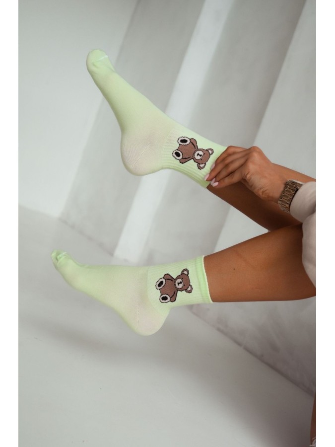 Women's Teddy Bear pattern socks 0200.008