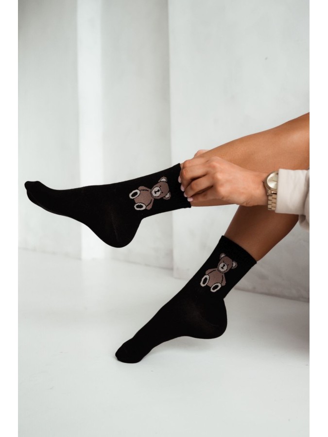 Women's Teddy Bear pattern socks 0200.008