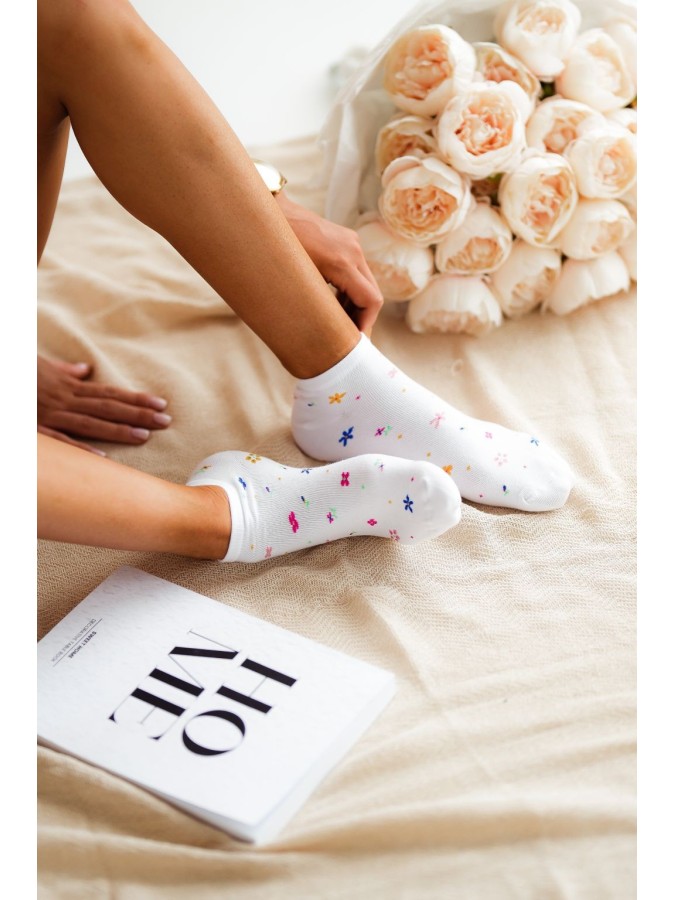 Women's Flowers pattern low ankle socks 002.1146