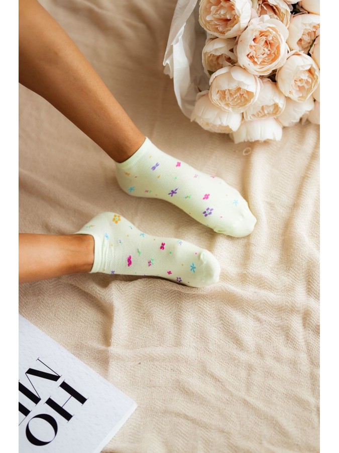 Women's Flowers pattern low ankle socks 002.1146