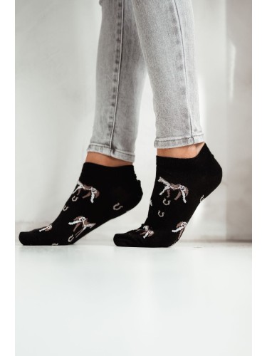 Women's Horse pattern low ankle socks 021.1146