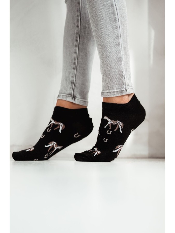 Women's Horse pattern low ankle socks 021.1146