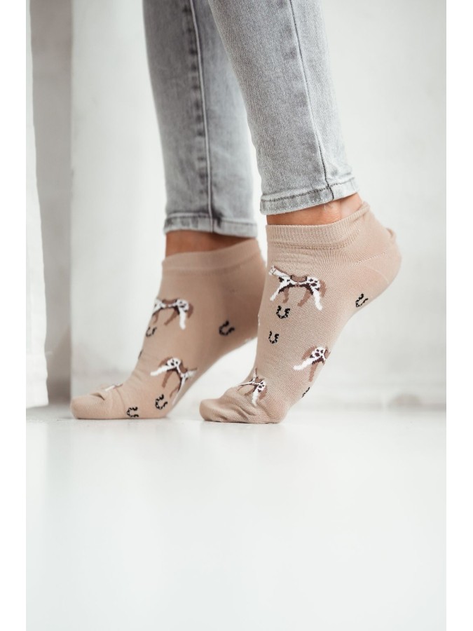 Women's Horse pattern low ankle socks 021.1146