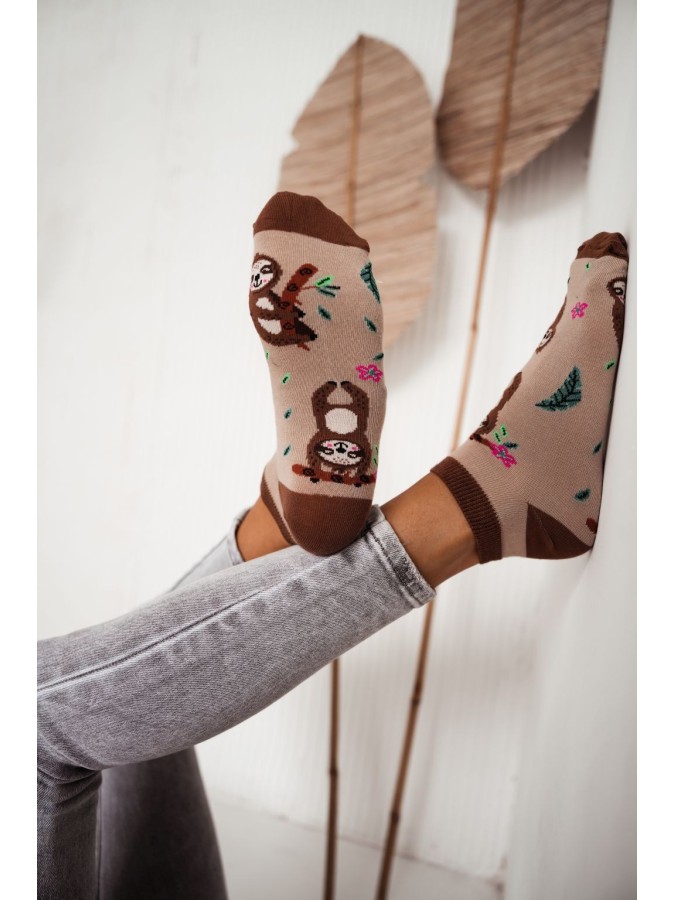 Women's Sloths pattern low ankle socks 025.1146