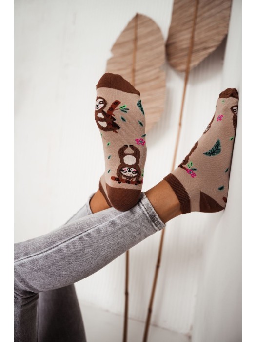 Women's Sloths pattern low ankle socks 025.1146