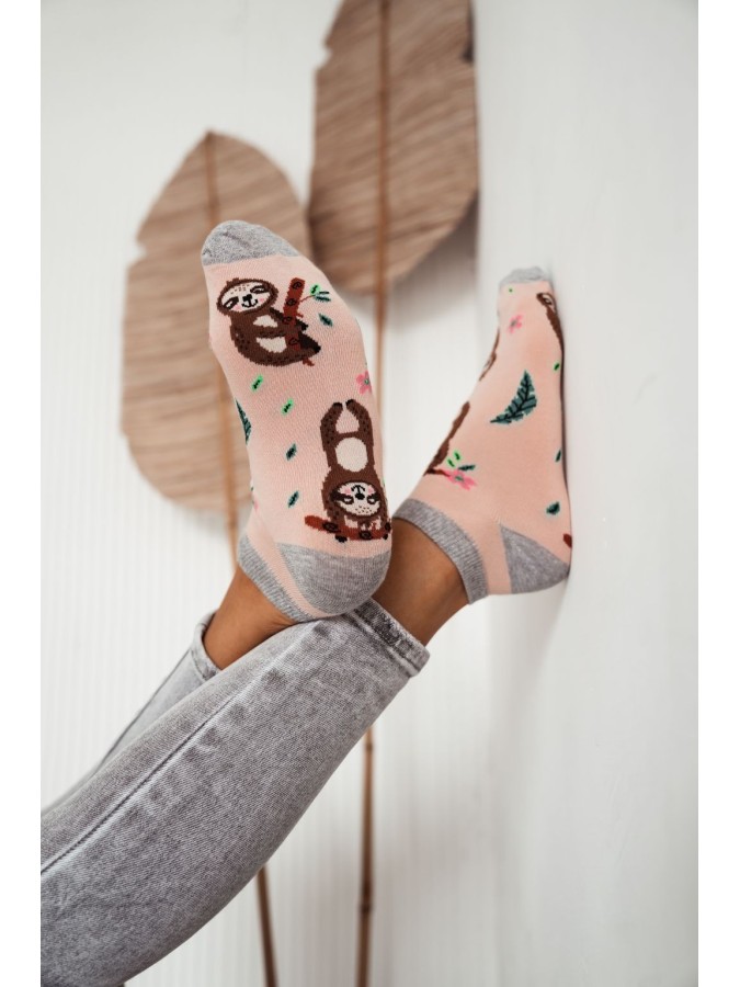 Women's Sloths pattern low ankle socks 025.1146