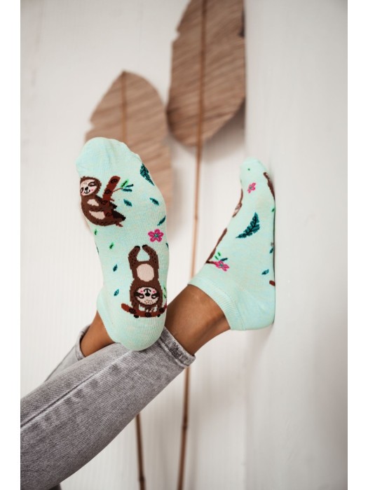 Women's Sloths pattern low ankle socks 025.1146