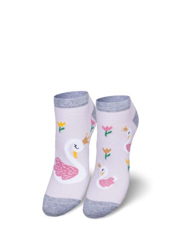 Women's Swans pattern low ankle socks 030.1146