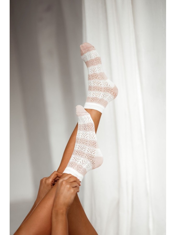 Women's openwork and striped socks